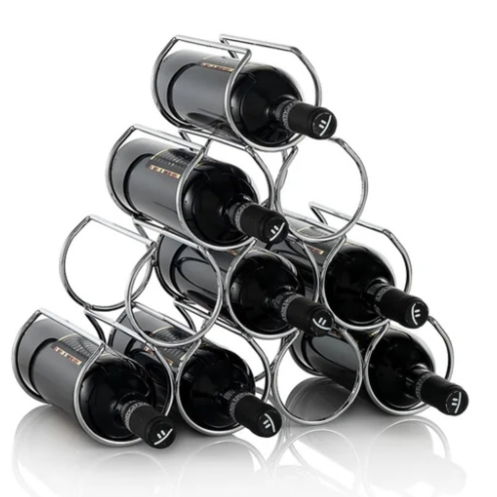 European Chrome Wine Rack 10 Bottles